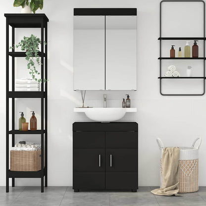 Bathroom Furniture Set TULUM 2 pcs Black 60 x 34 x 63 cm