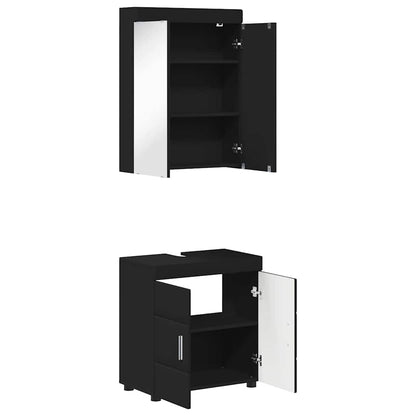 Bathroom Furniture Set TULUM 2 pcs Black 60 x 34 x 63 cm