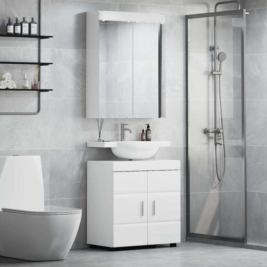 Bathroom Furniture Set TULUM 2 pcs High Gloss White