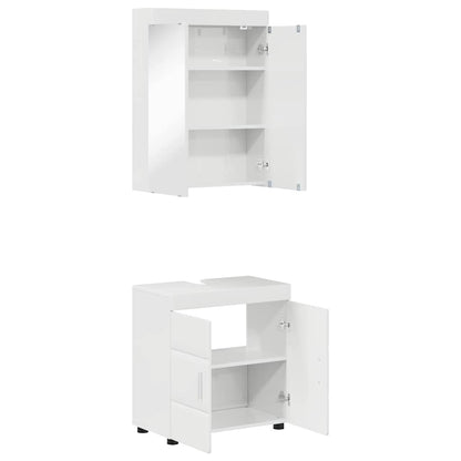 Bathroom Furniture Set TULUM 2 pcs High Gloss White