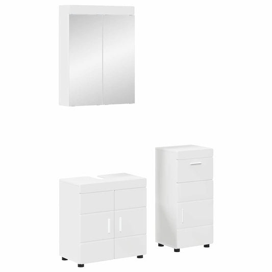 Bathroom Furniture Set TULUM 3 pcs White 60 x 34 x 63 cm