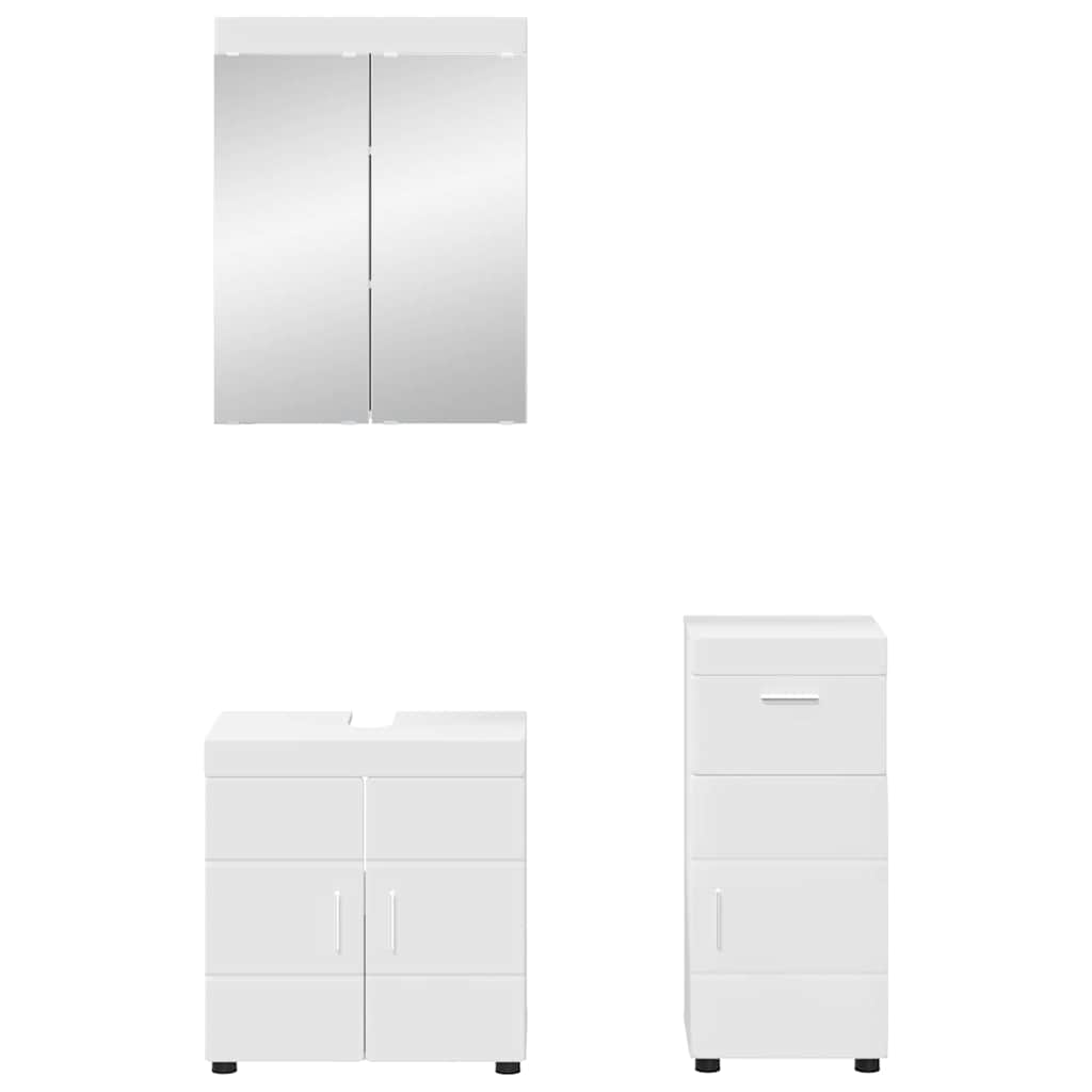 Bathroom Furniture Set TULUM 3 pcs White 60 x 34 x 63 cm