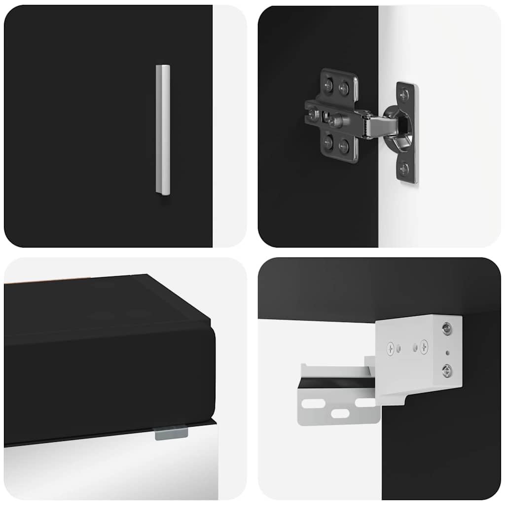 Bathroom Furniture Set TULUM 3 pcs Black 60 x 34 x 63 cm