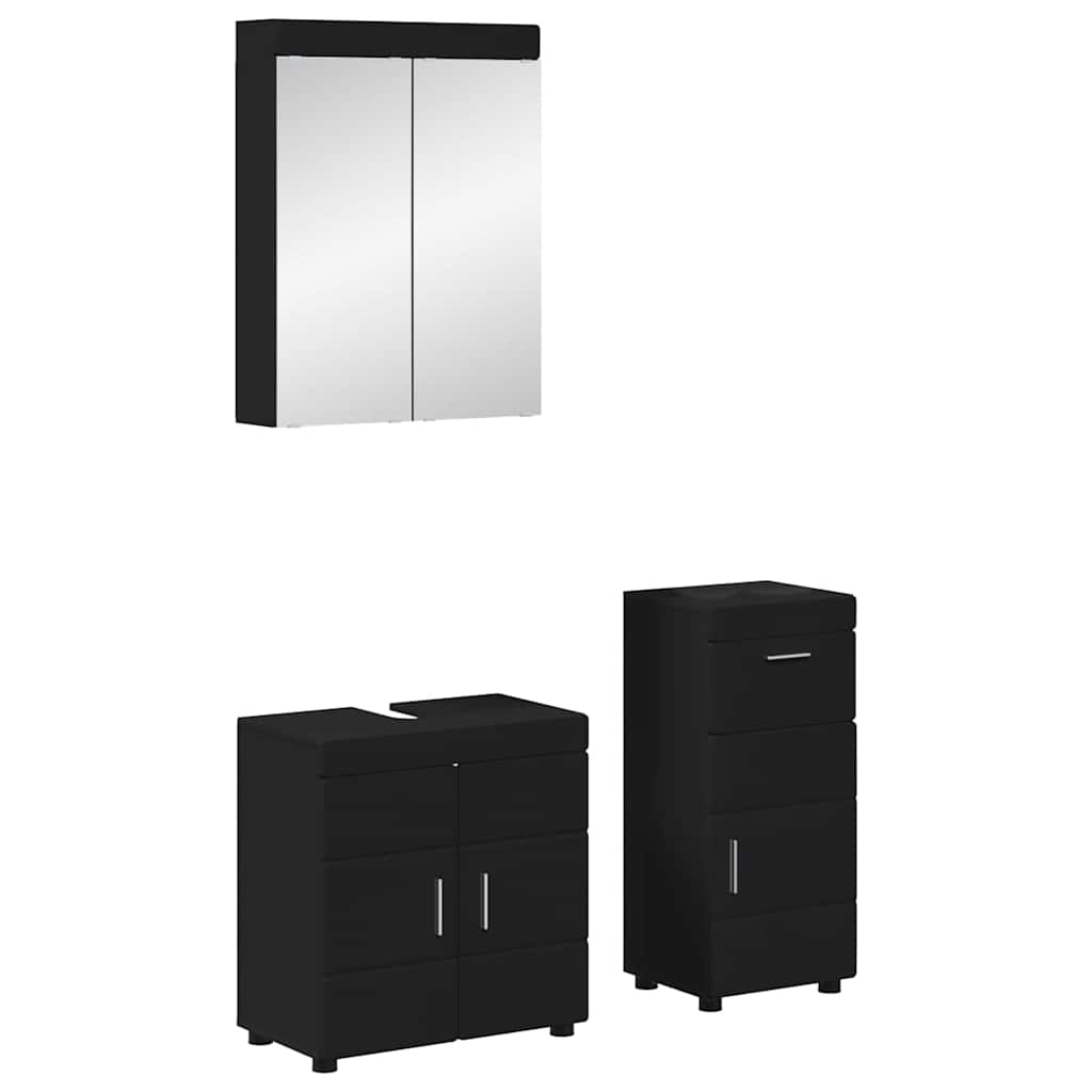 Bathroom Furniture Set TULUM 3 pcs Black 60 x 34 x 63 cm
