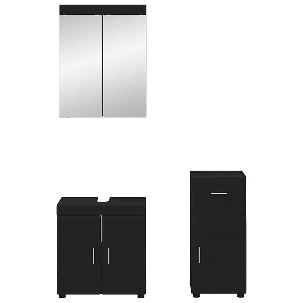Bathroom Furniture Set TULUM 3 pcs Black 60 x 34 x 63 cm