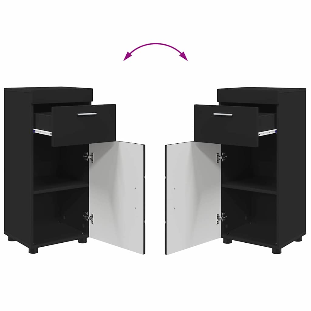 Bathroom Furniture Set TULUM 3 pcs Black 60 x 34 x 63 cm