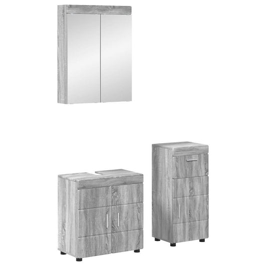 Bathroom Furniture Set TULUM 3 pcs Grey Sonoma 60 x 34 x 63 cm