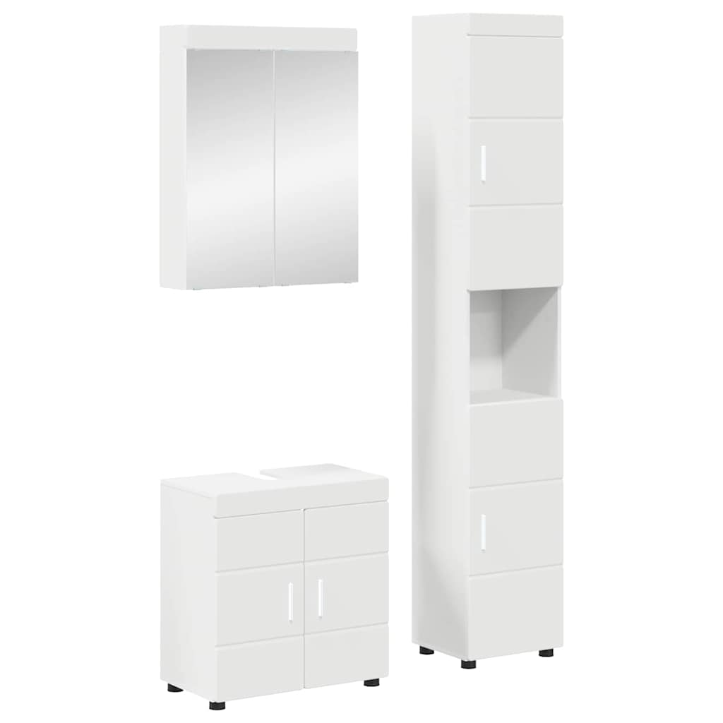 Bathroom Furniture Set TULUM 3 pcs White 60 x 34 x 63 cm