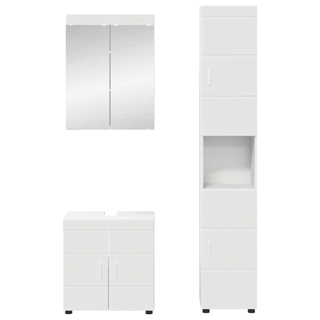 Bathroom Furniture Set TULUM 3 pcs White 60 x 34 x 63 cm