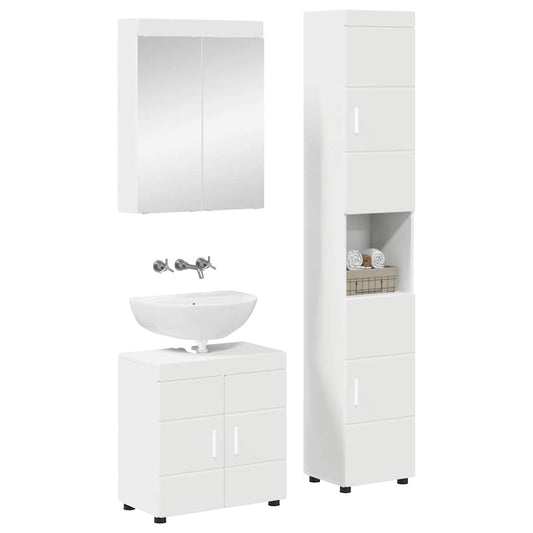 Bathroom Furniture Set TULUM 3 pcs White 60 x 34 x 63 cm