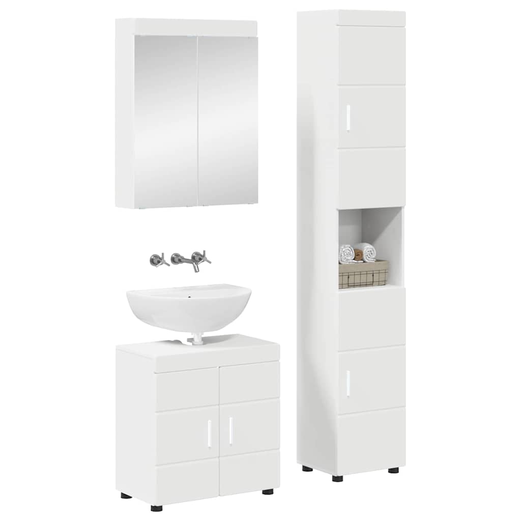 Bathroom Furniture Set TULUM 3 pcs White 60 x 34 x 63 cm