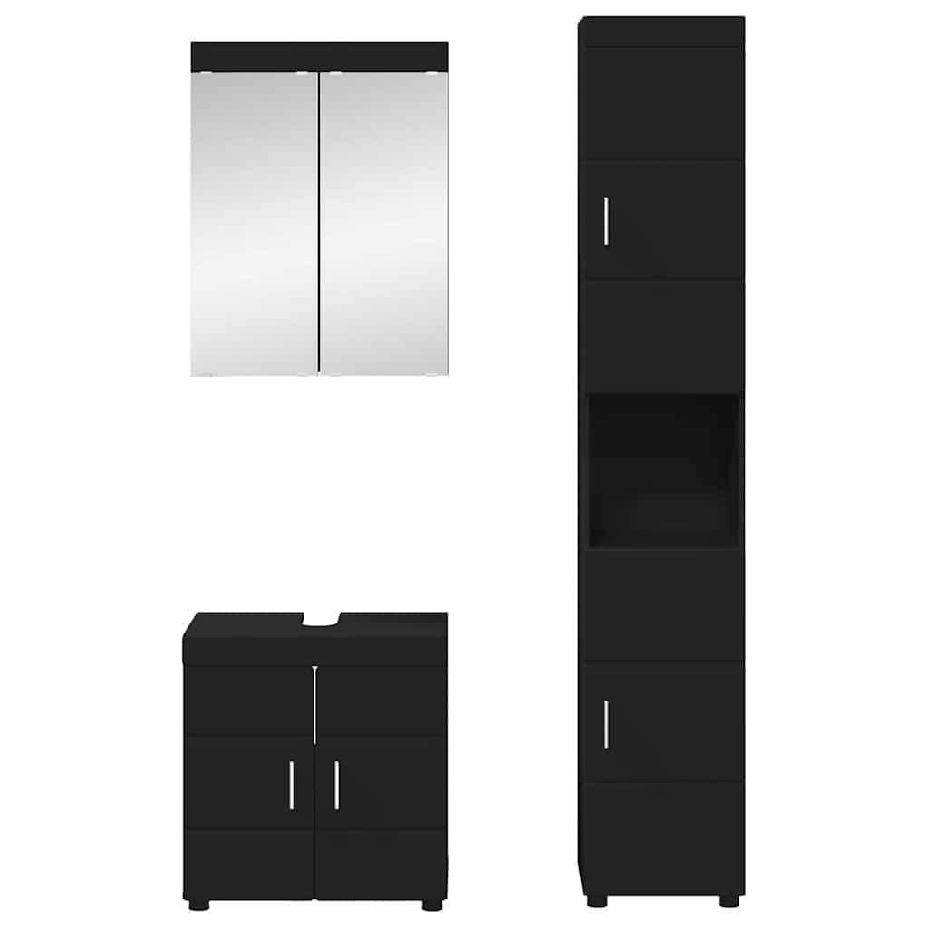 Bathroom Furniture Set TULUM 3 pcs Black 60 x 34 x 63 cm