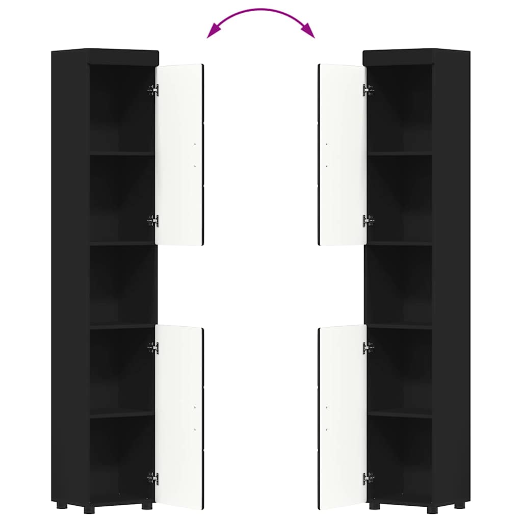 Bathroom Furniture Set TULUM 3 pcs Black 60 x 34 x 63 cm