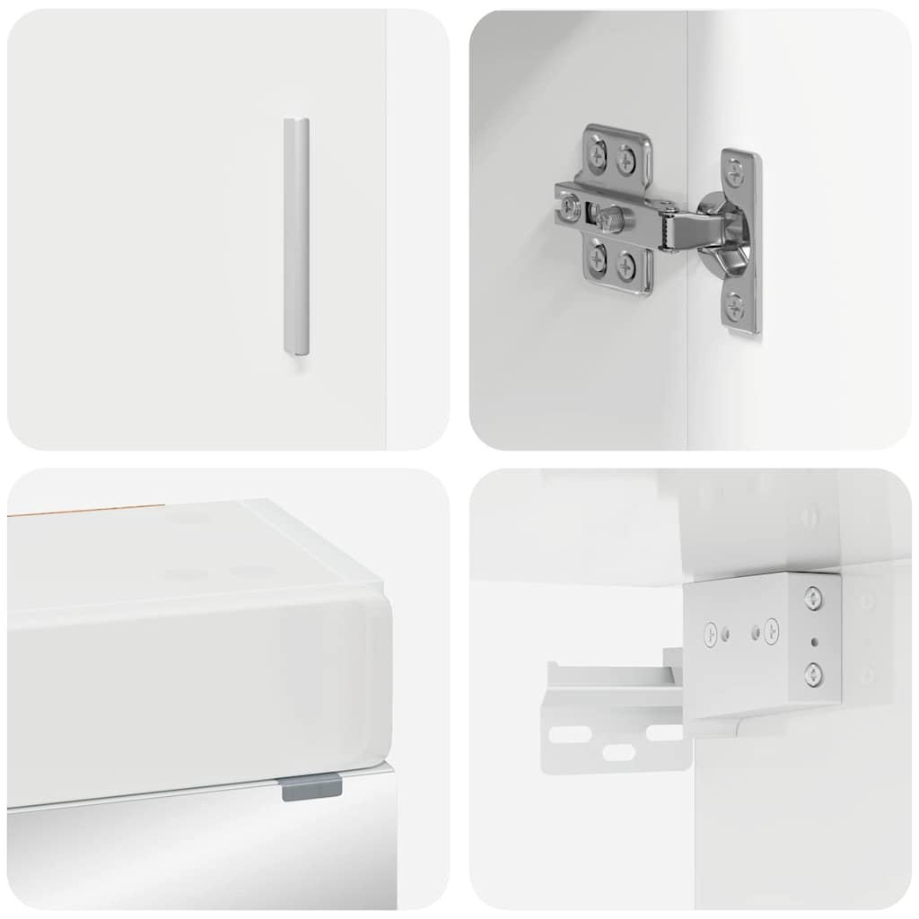 Bathroom Furniture Set TULUM 3 pcs High Gloss White