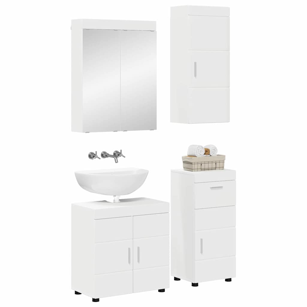 Bathroom Furniture Set TULUM 4 pcs White 60 x 34 x 63 cm