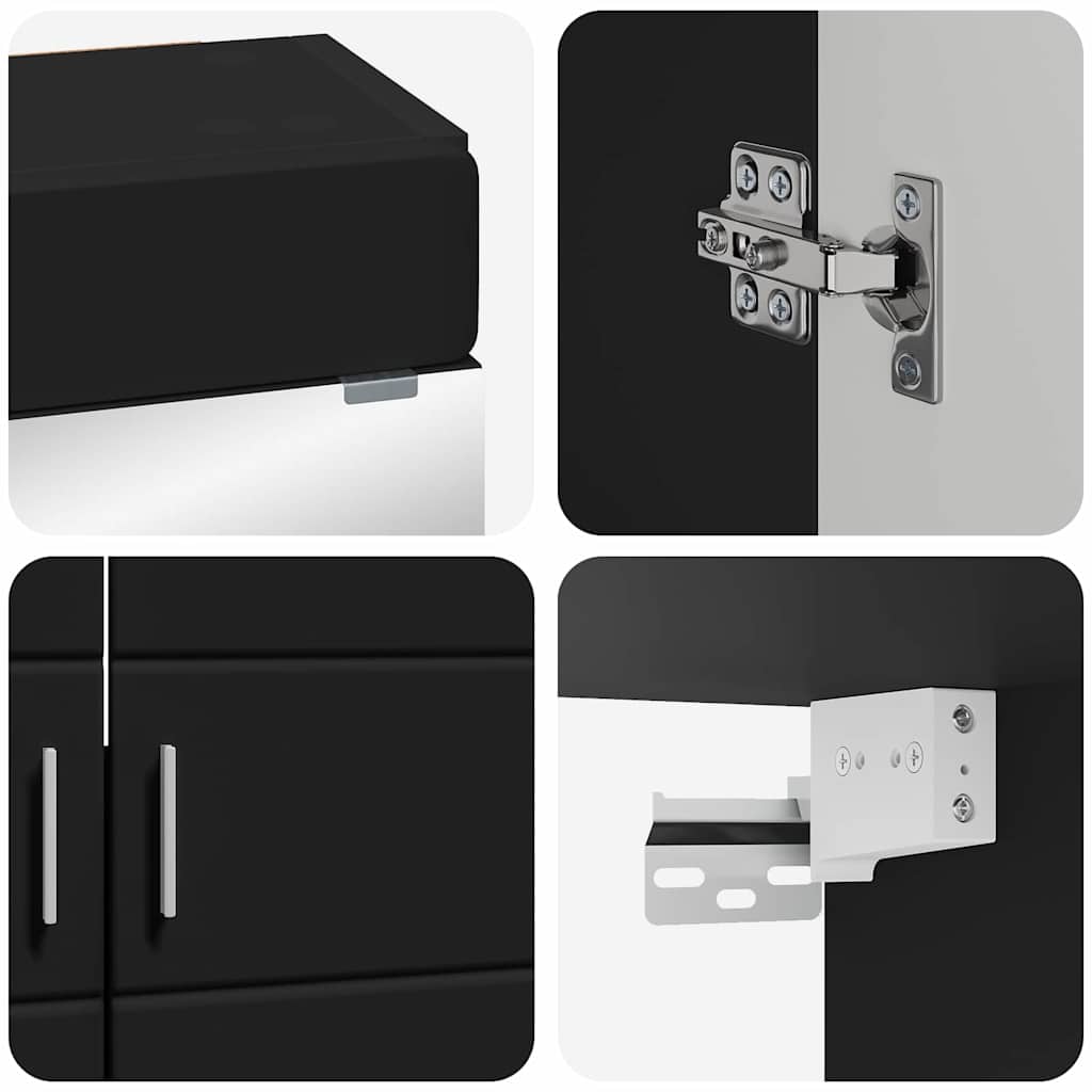 Bathroom Furniture Set TULUM 4 pcs Black 60 x 34 x 63 cm