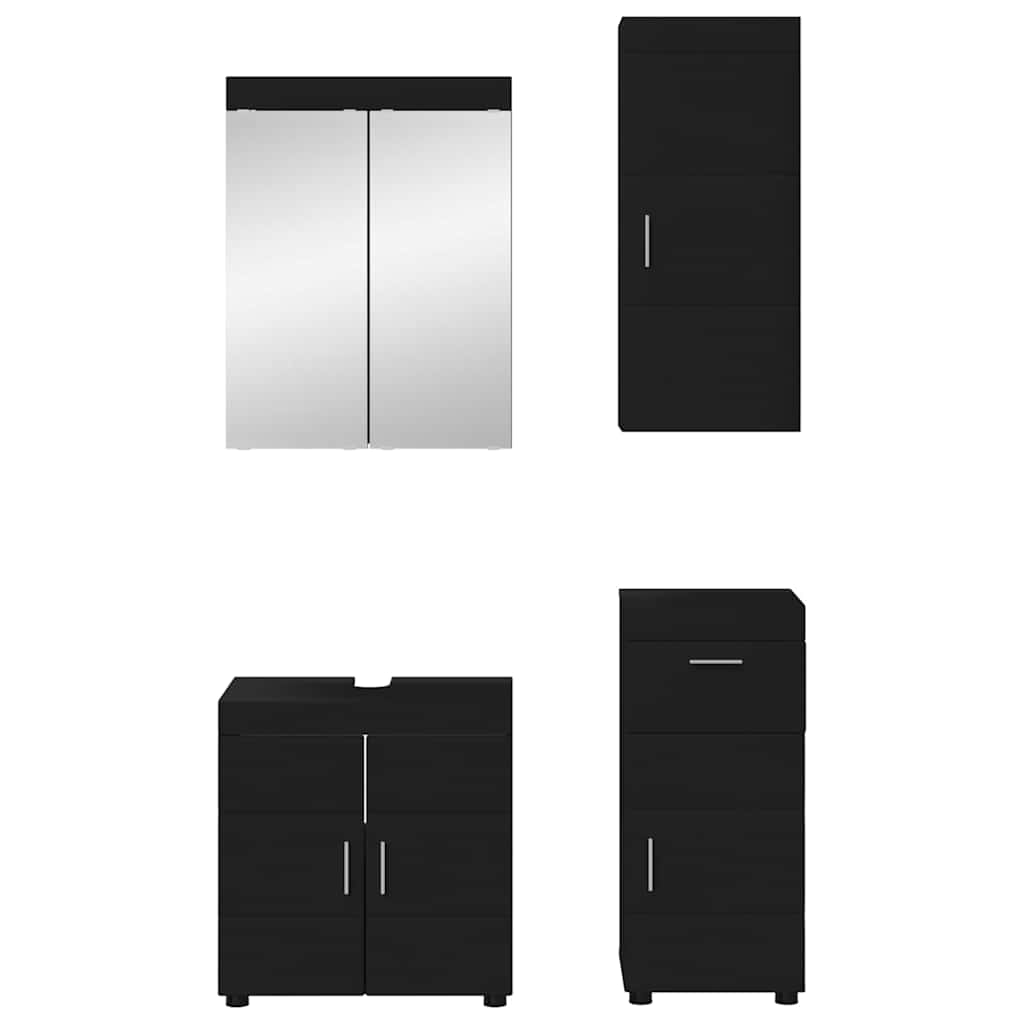 Bathroom Furniture Set TULUM 4 pcs Black 60 x 34 x 63 cm