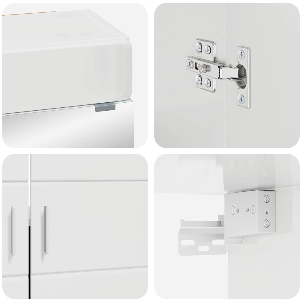 Bathroom Furniture Set TULUM 4 pcs High Gloss White