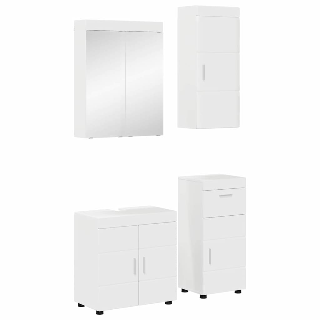 Bathroom Furniture Set TULUM 4 pcs High Gloss White