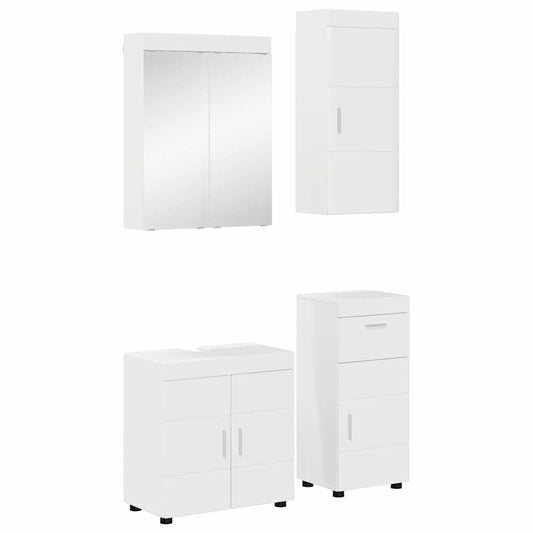 Bathroom Furniture Set TULUM 4 pcs High Gloss White