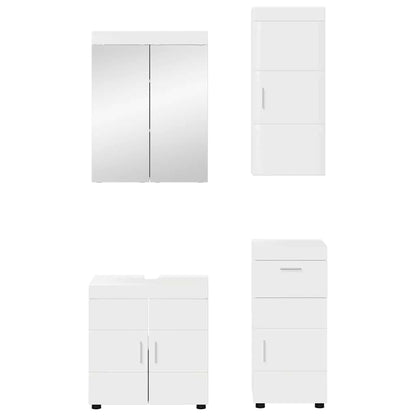 Bathroom Furniture Set TULUM 4 pcs High Gloss White