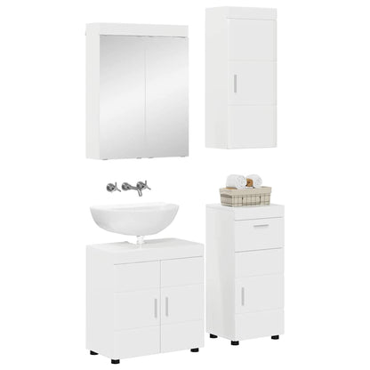 Bathroom Furniture Set TULUM 4 pcs High Gloss White