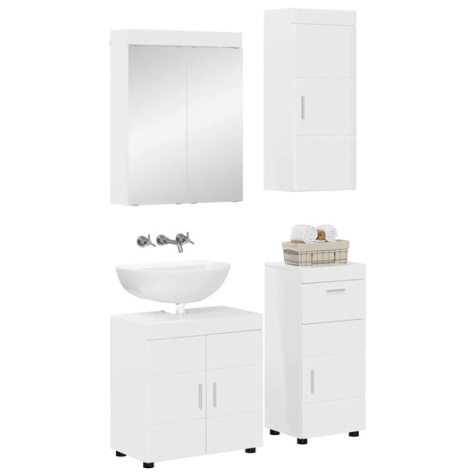 Bathroom Furniture Set TULUM 4 pcs High Gloss White