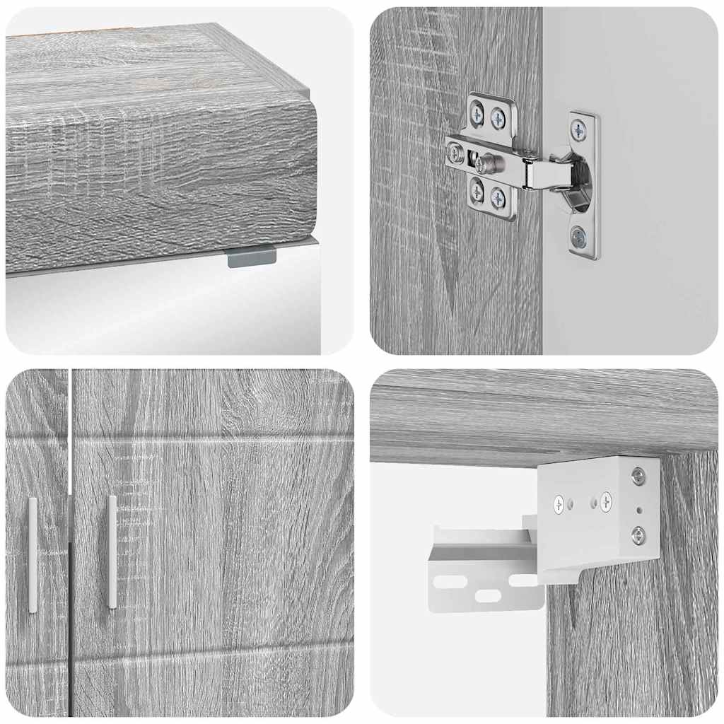 Bathroom Furniture Set TULUM 4 pcs Grey Sonoma 60 x 34 x 63 cm