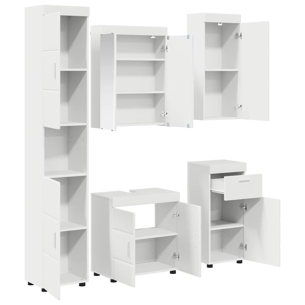 Bathroom Furniture Set TULUM 5 pcs White 60 x 34 x 63 cm