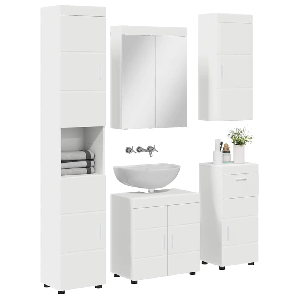 Bathroom Furniture Set TULUM 5 pcs White 60 x 34 x 63 cm