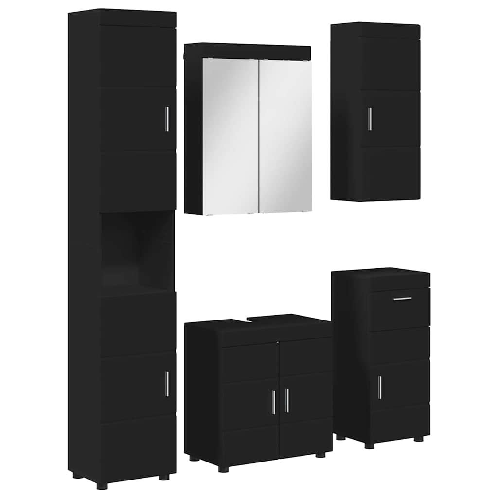 Bathroom Furniture Set TULUM 5 pcs Black 60 x 34 x 63 cm
