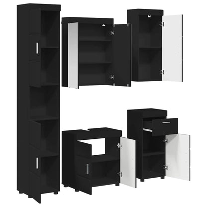 Bathroom Furniture Set TULUM 5 pcs Black 60 x 34 x 63 cm
