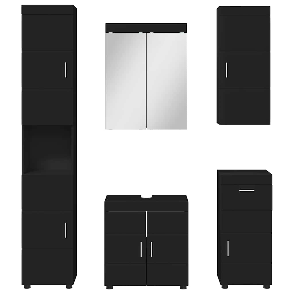 Bathroom Furniture Set TULUM 5 pcs Black 60 x 34 x 63 cm