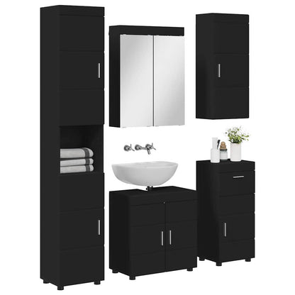 Bathroom Furniture Set TULUM 5 pcs Black 60 x 34 x 63 cm