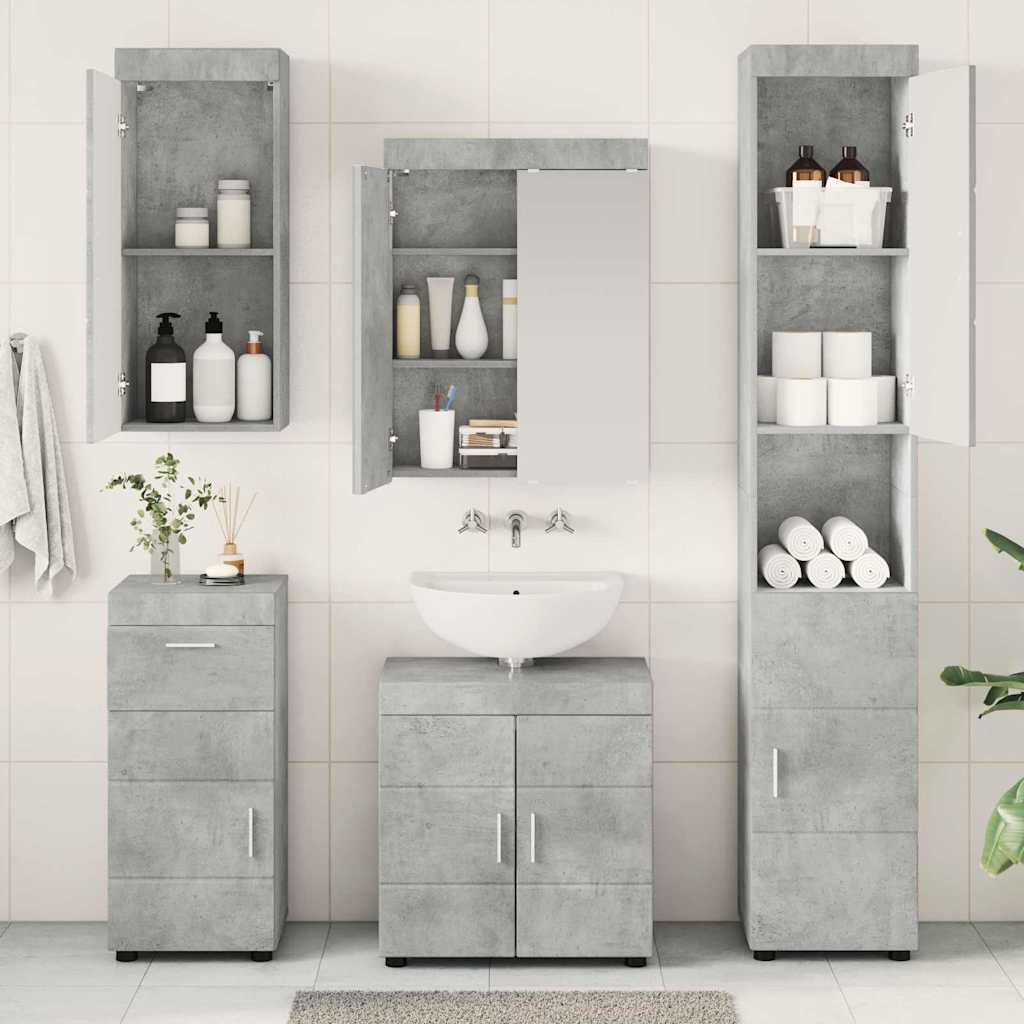 Bathroom Furniture Set TULUM 5 pcs Concrete Grey
