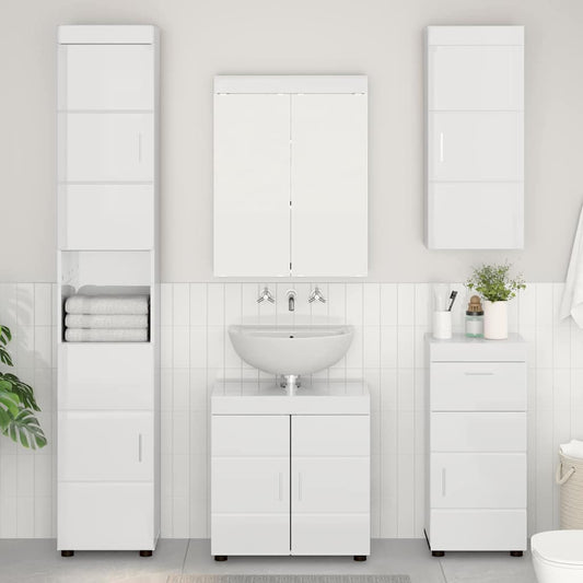 Bathroom Furniture Set TULUM 5 pcs High Gloss White