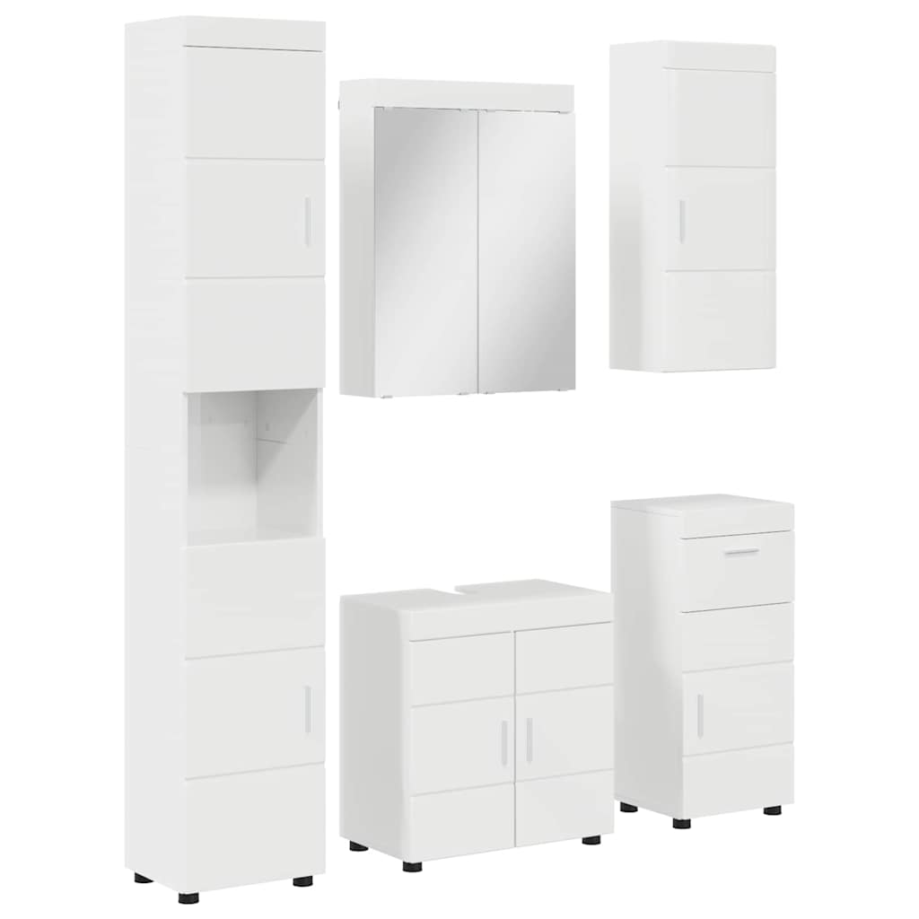 Bathroom Furniture Set TULUM 5 pcs High Gloss White