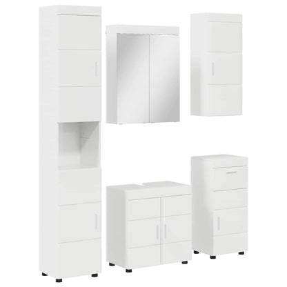 Bathroom Furniture Set TULUM 5 pcs High Gloss White