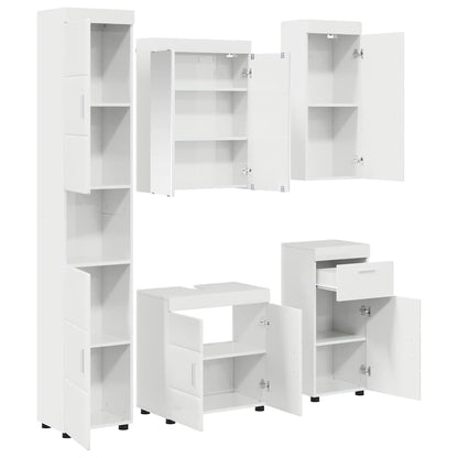 Bathroom Furniture Set TULUM 5 pcs High Gloss White