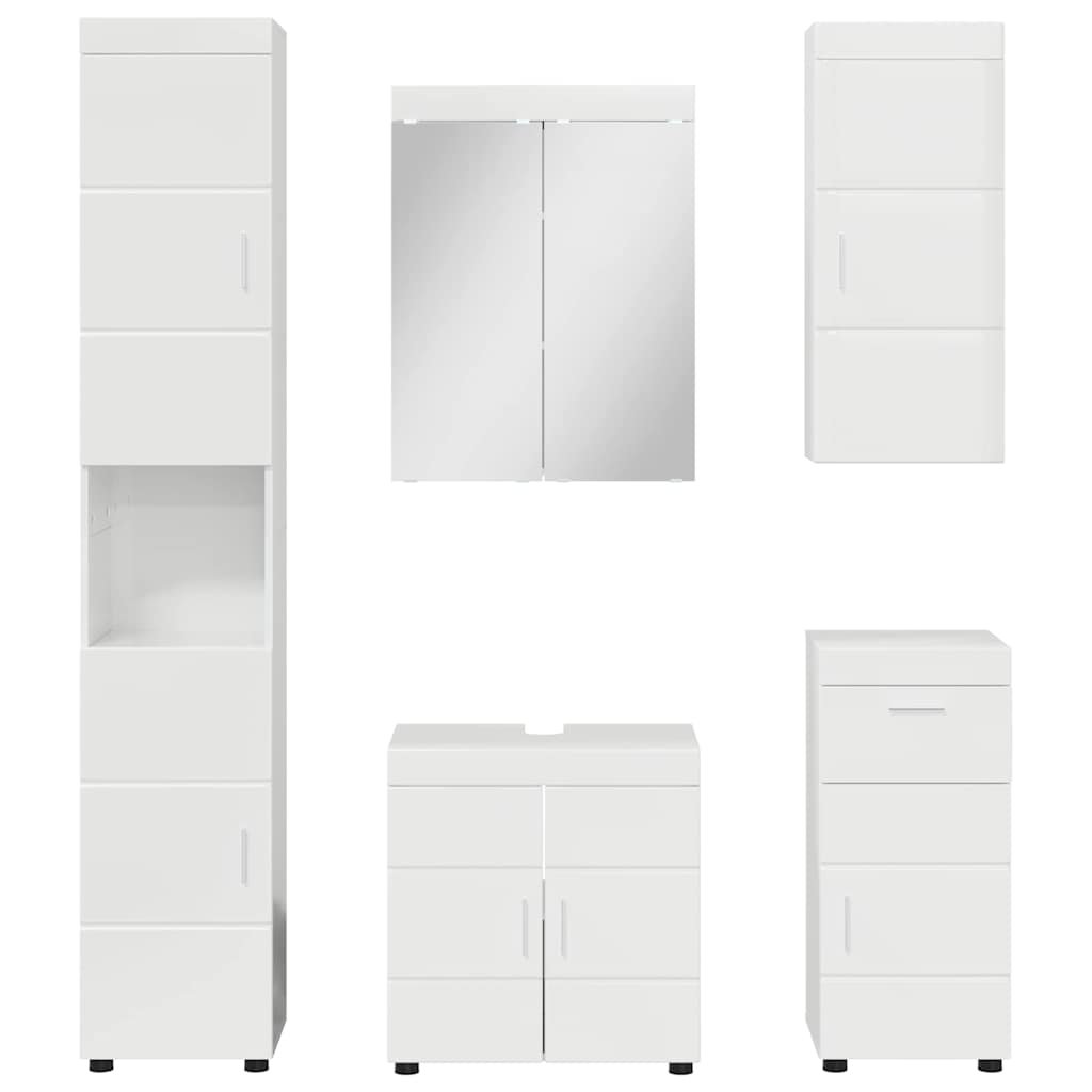Bathroom Furniture Set TULUM 5 pcs High Gloss White