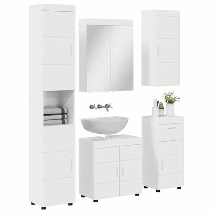 Bathroom Furniture Set TULUM 5 pcs High Gloss White