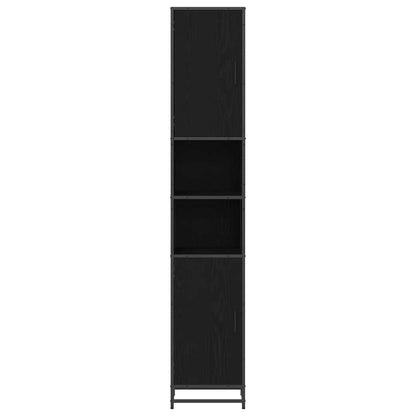 Bathroom Furniture Set with Door Black Oak 35 x 37.5 x 188.5 cm