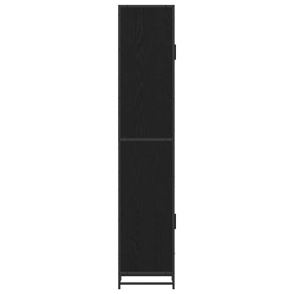 Bathroom Furniture Set with Door Black Oak 35 x 37.5 x 188.5 cm