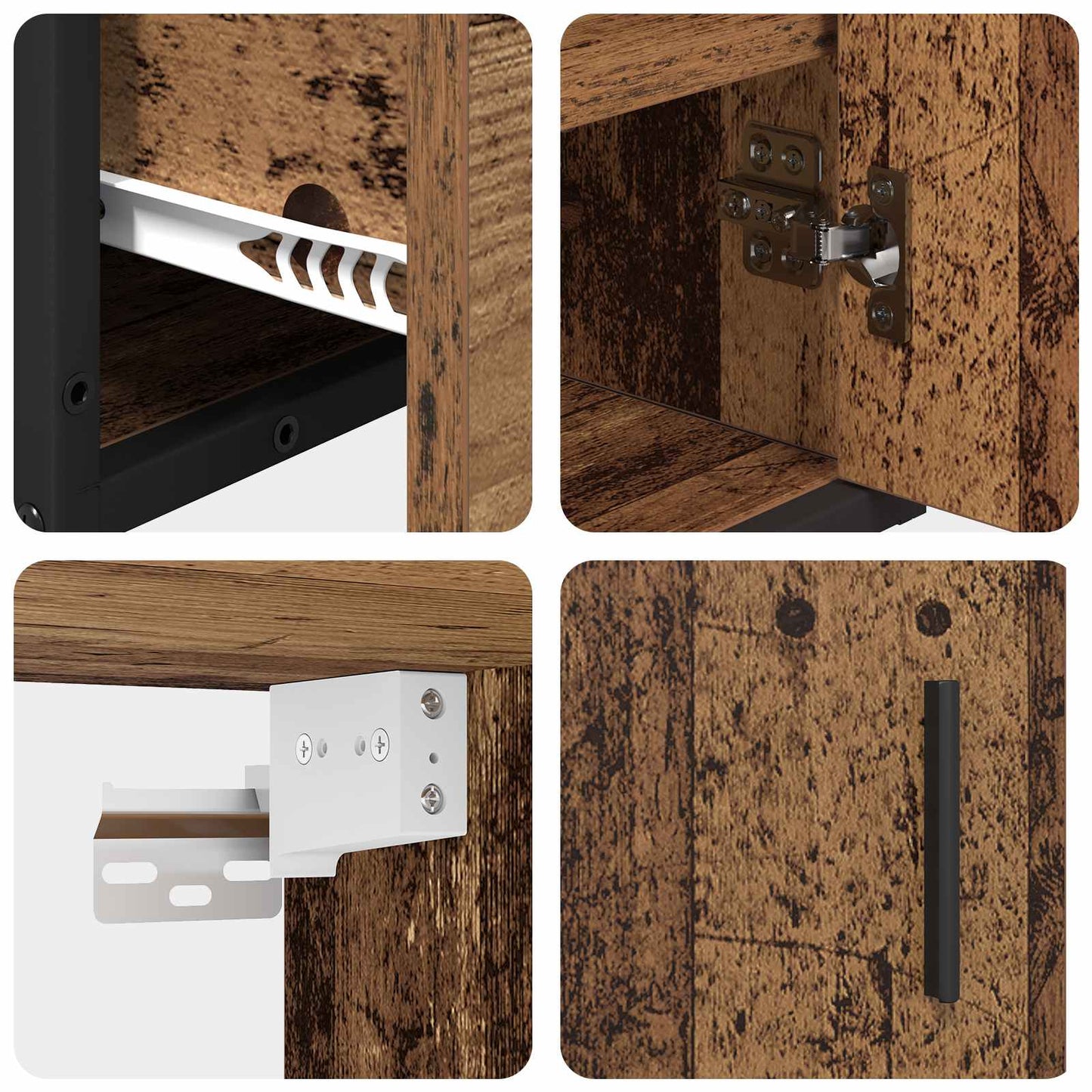 Bathroom Furniture Set with Door 2 pcs Old Wood Engineered Wood