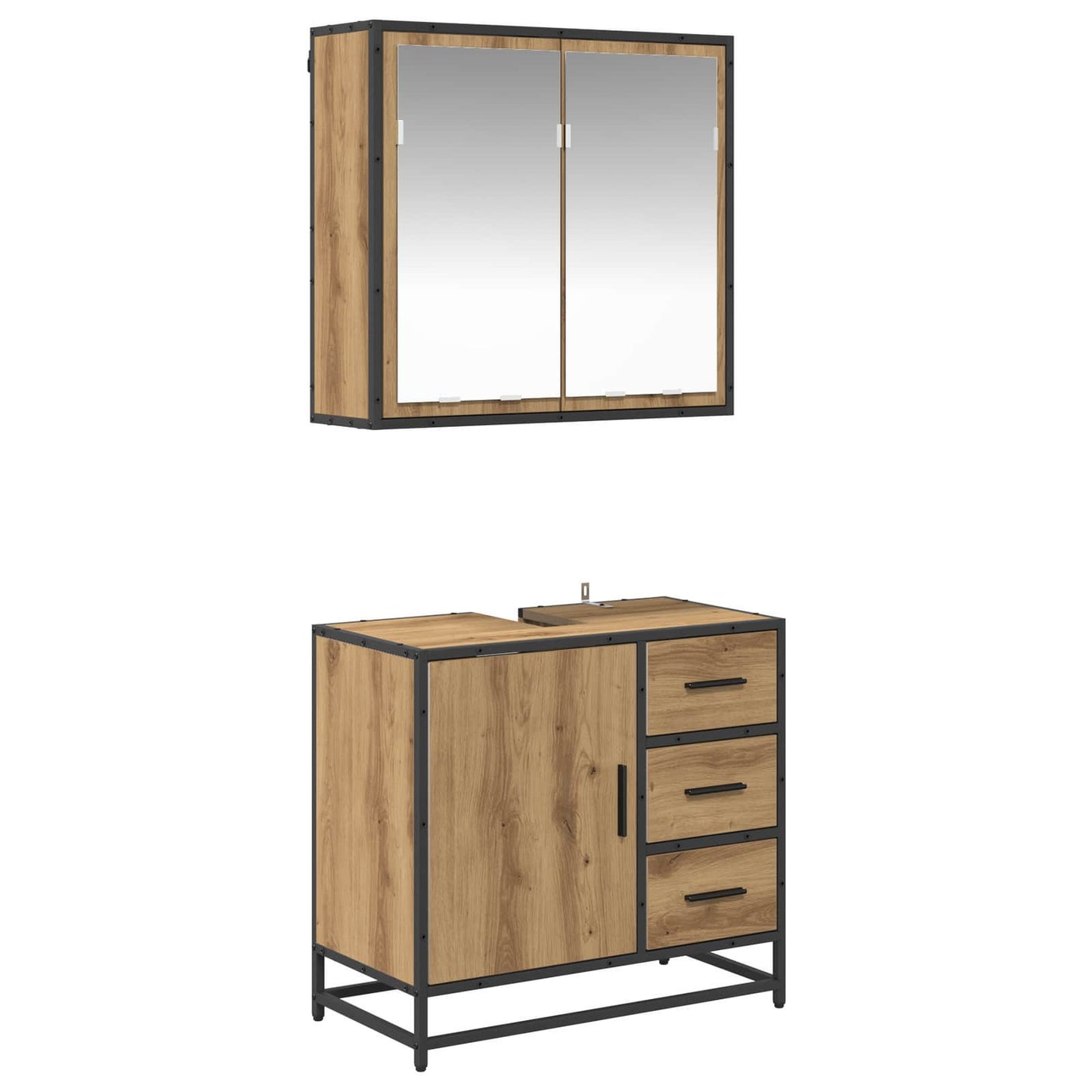 Bathroom Furniture Set 2 pcs Artisan Oak Engineered Wood