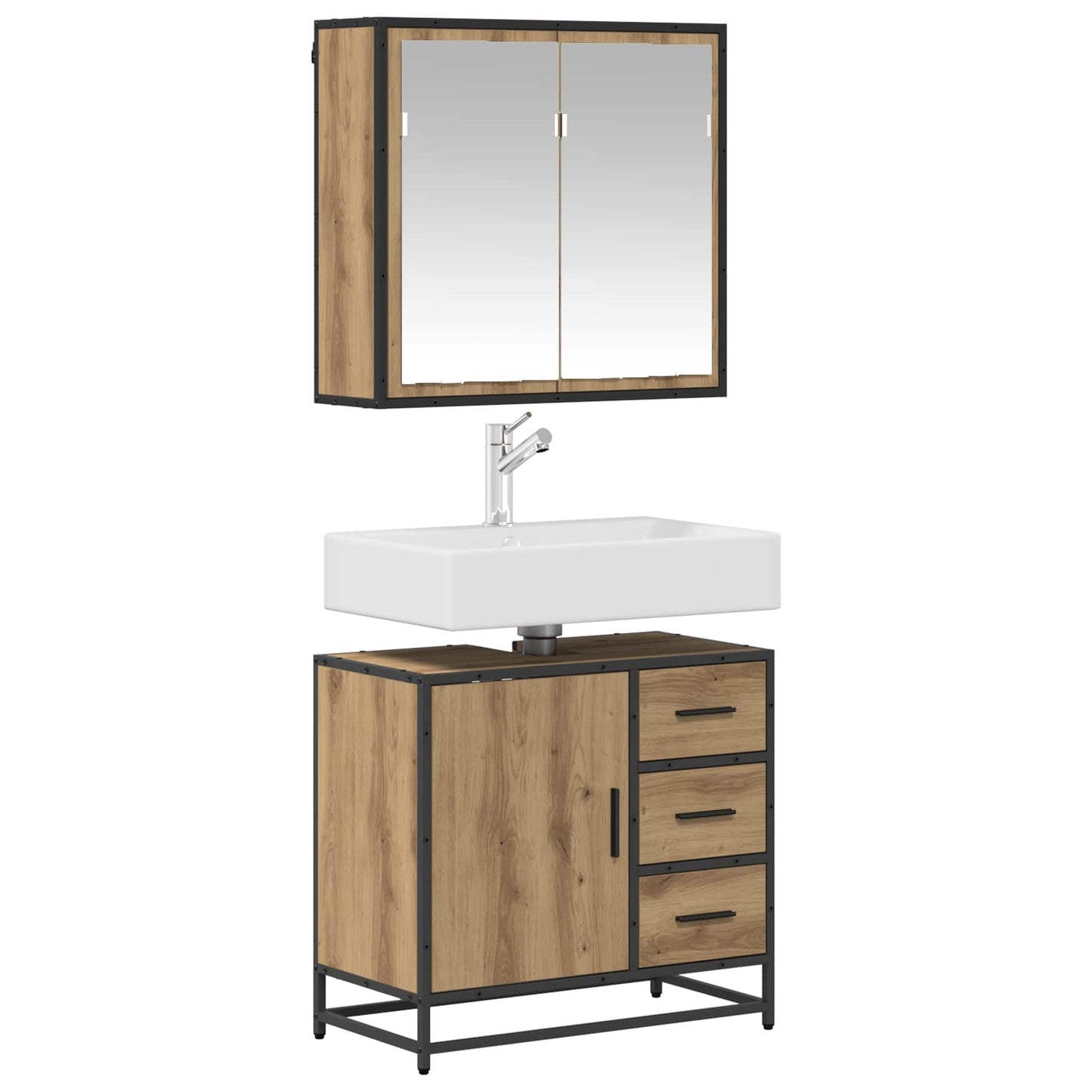 Bathroom Furniture Set 2 pcs Artisan Oak Engineered Wood