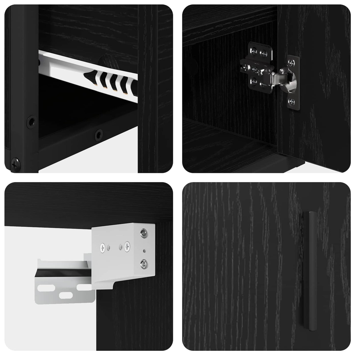 Bathroom Furniture Set 2 pcs Black oak Engineered wood