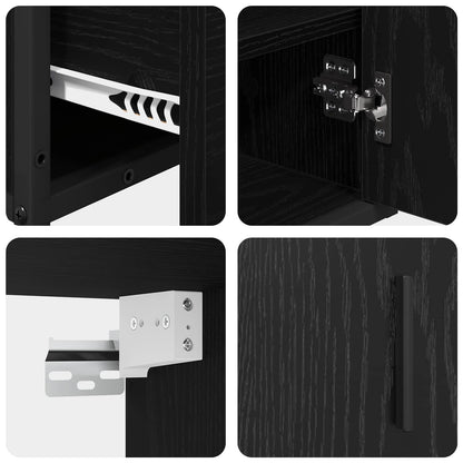 Bathroom Furniture Set 2 pcs Black oak Engineered wood