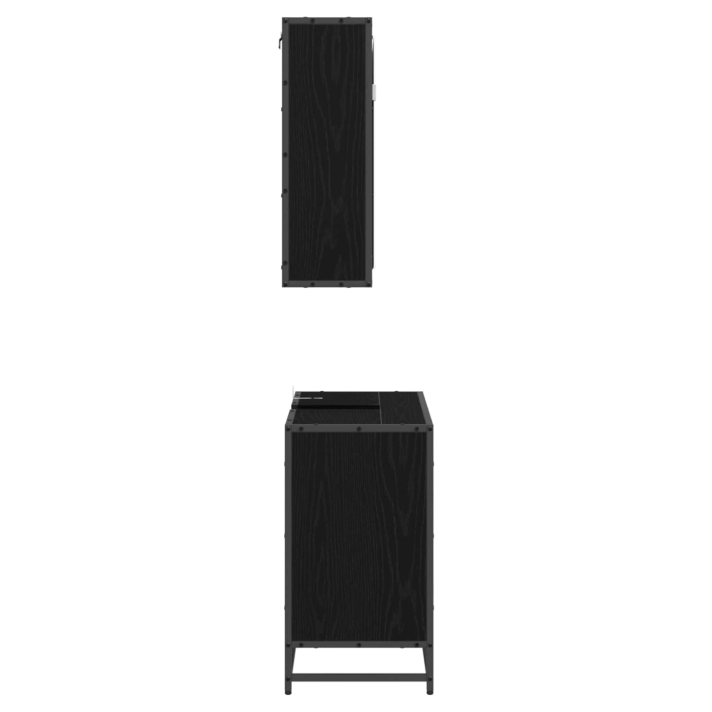 Bathroom Furniture Set 2 pcs Black oak Engineered wood