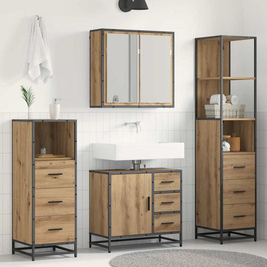 Bathroom Furniture Set 4 pcs Artisan Oak Engineered Wood